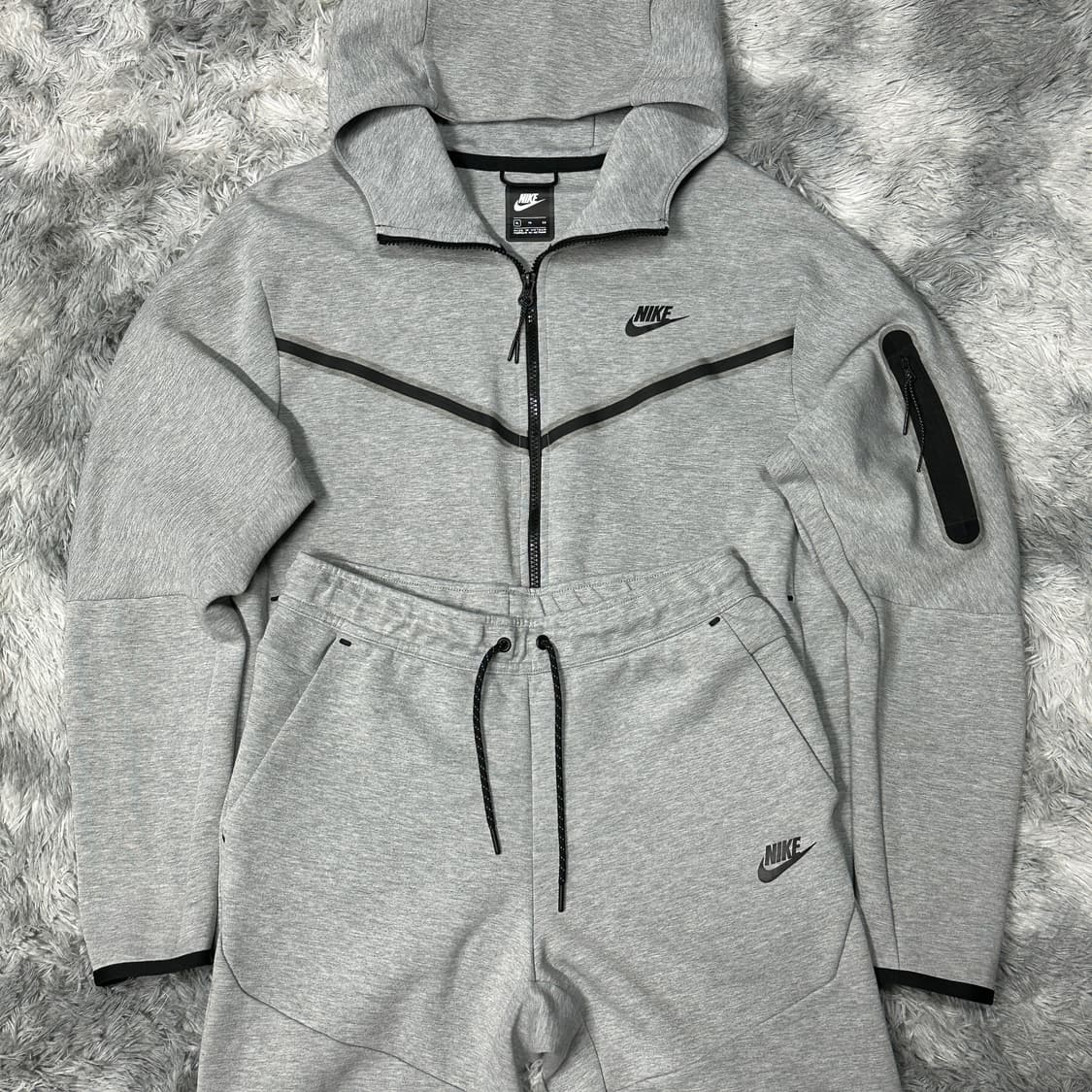 나이키 nsw 테크플리스 트레이닝 세트 회색 상품이미지2