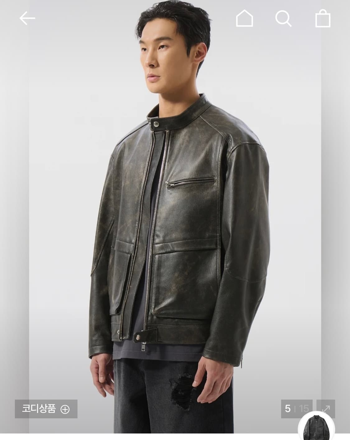 (새상품) 커스텀멜로우 염소가죽 자켓 상품이미지5