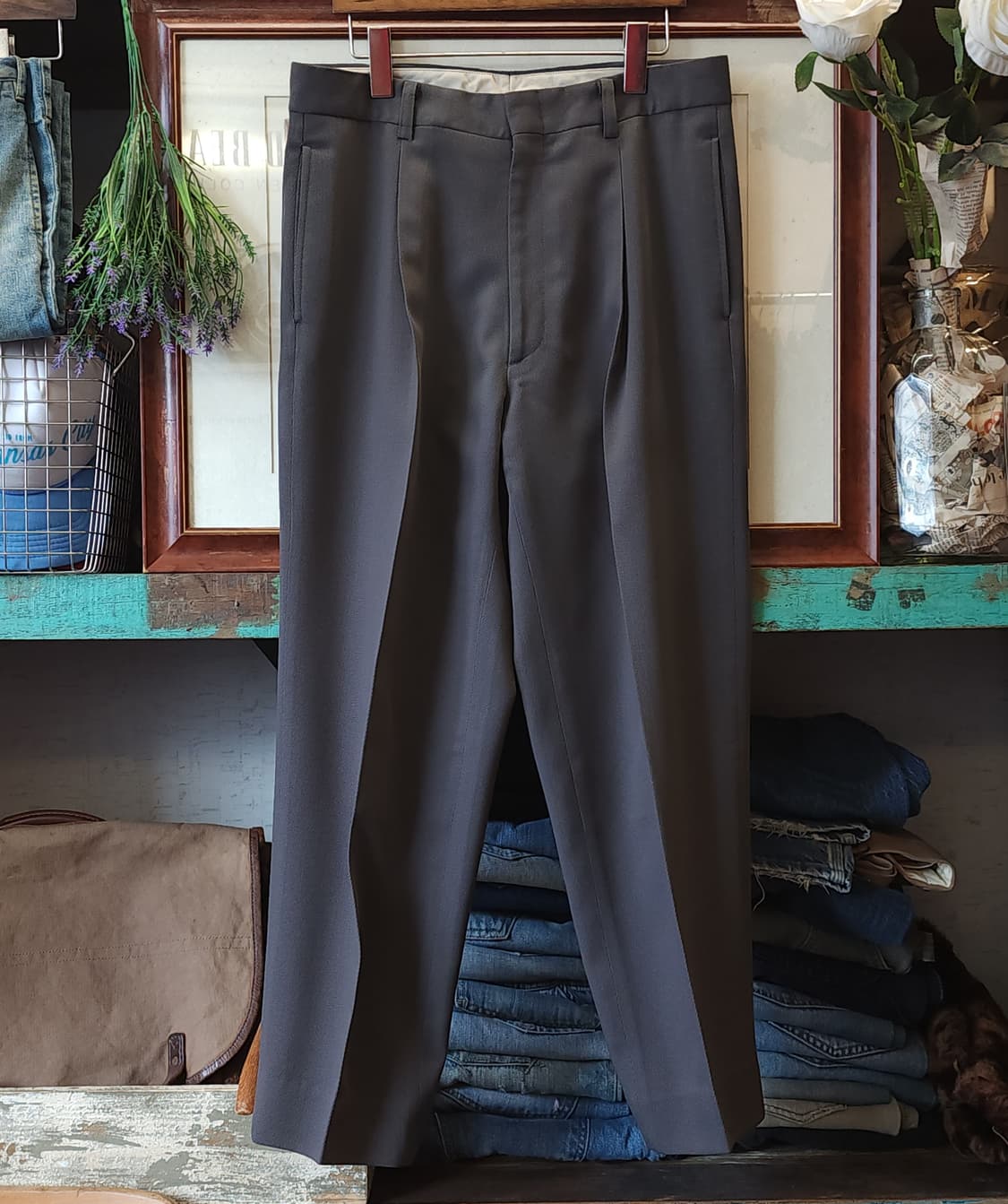 90's 씨피컴퍼니 수트 셋업 빈티지 양복 셋업 샤크 그레이 100 82 상품이미지3