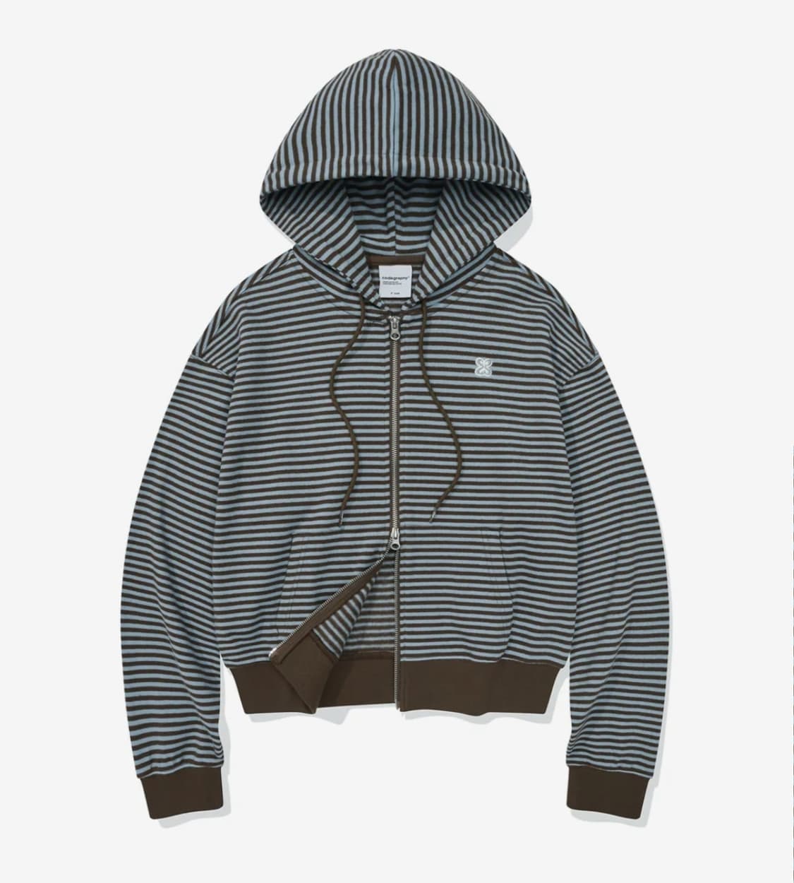 코드그라피 스트라이프 후드 집업 블루 상품이미지1