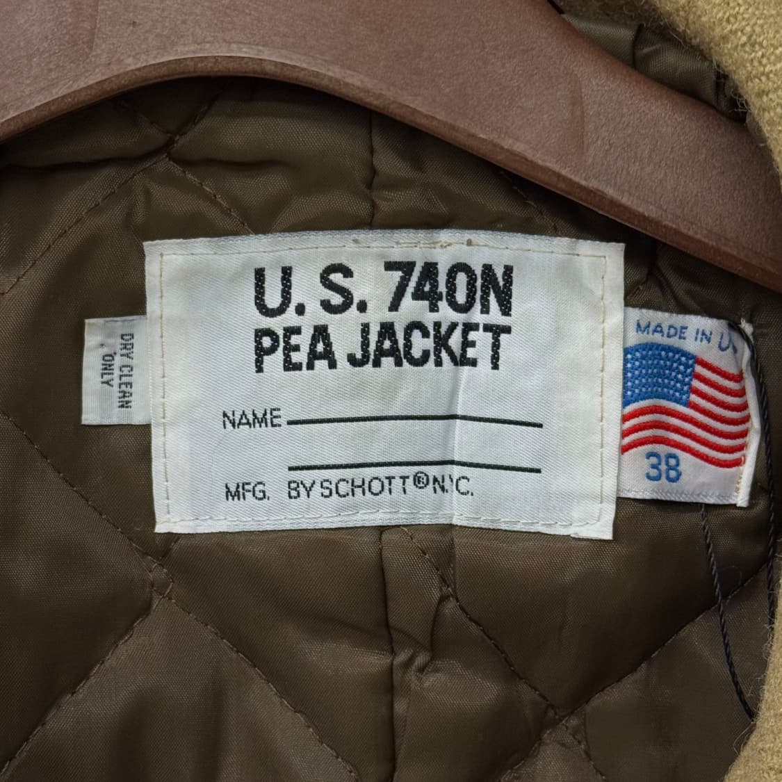 80s Schott 쇼트 740N 밀리터리 미해군 피코트 퀼팅 라이닝  상품이미지6
