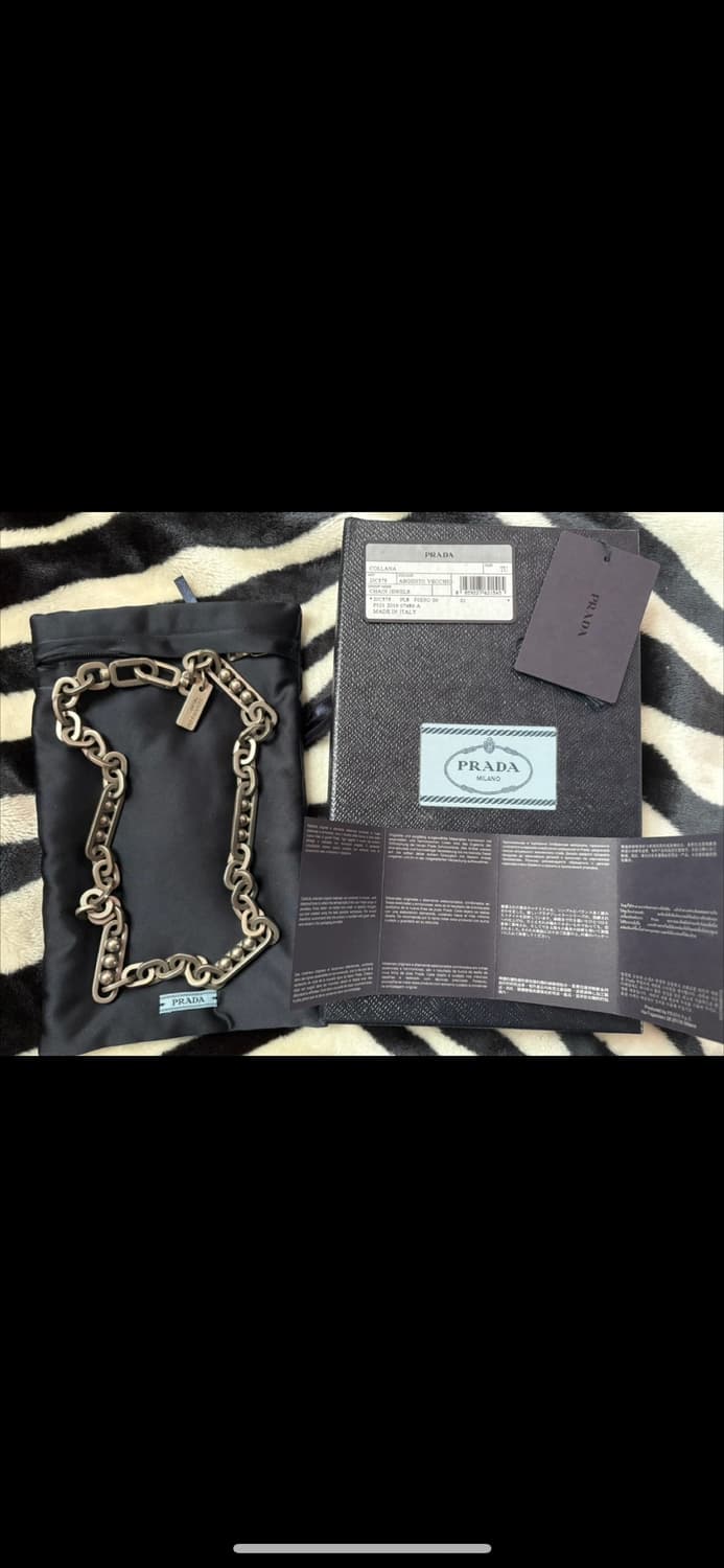 정품 프라다 남성 볼드 체인 목걸이 풀박스 상품이미지1