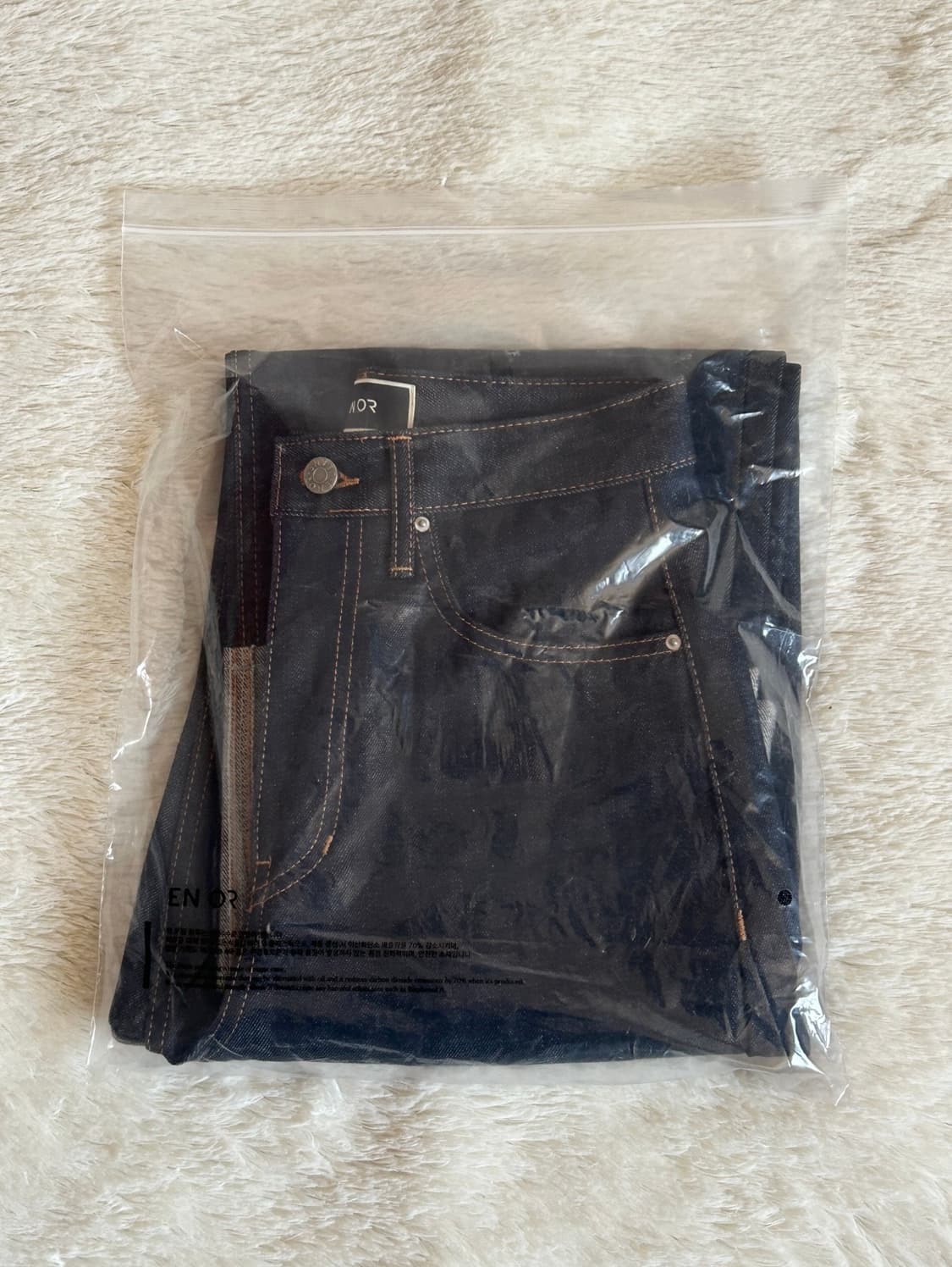 [s] 엔오르 와이드 롤 업 진 네이비 상품이미지5