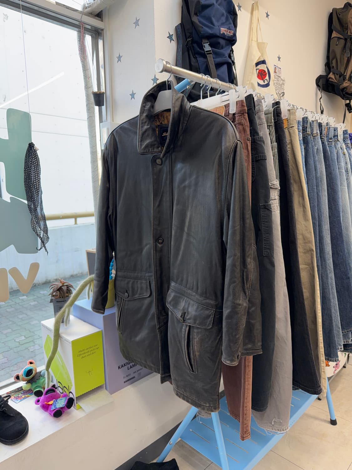 Vtg leather car coat 상품이미지2