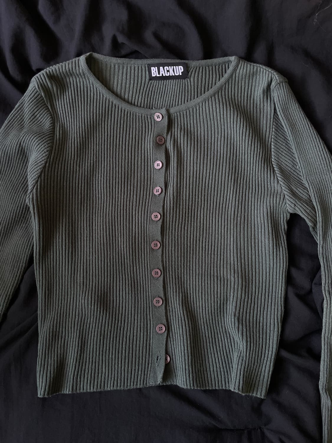 블랙업 가디건 카키 상품이미지1