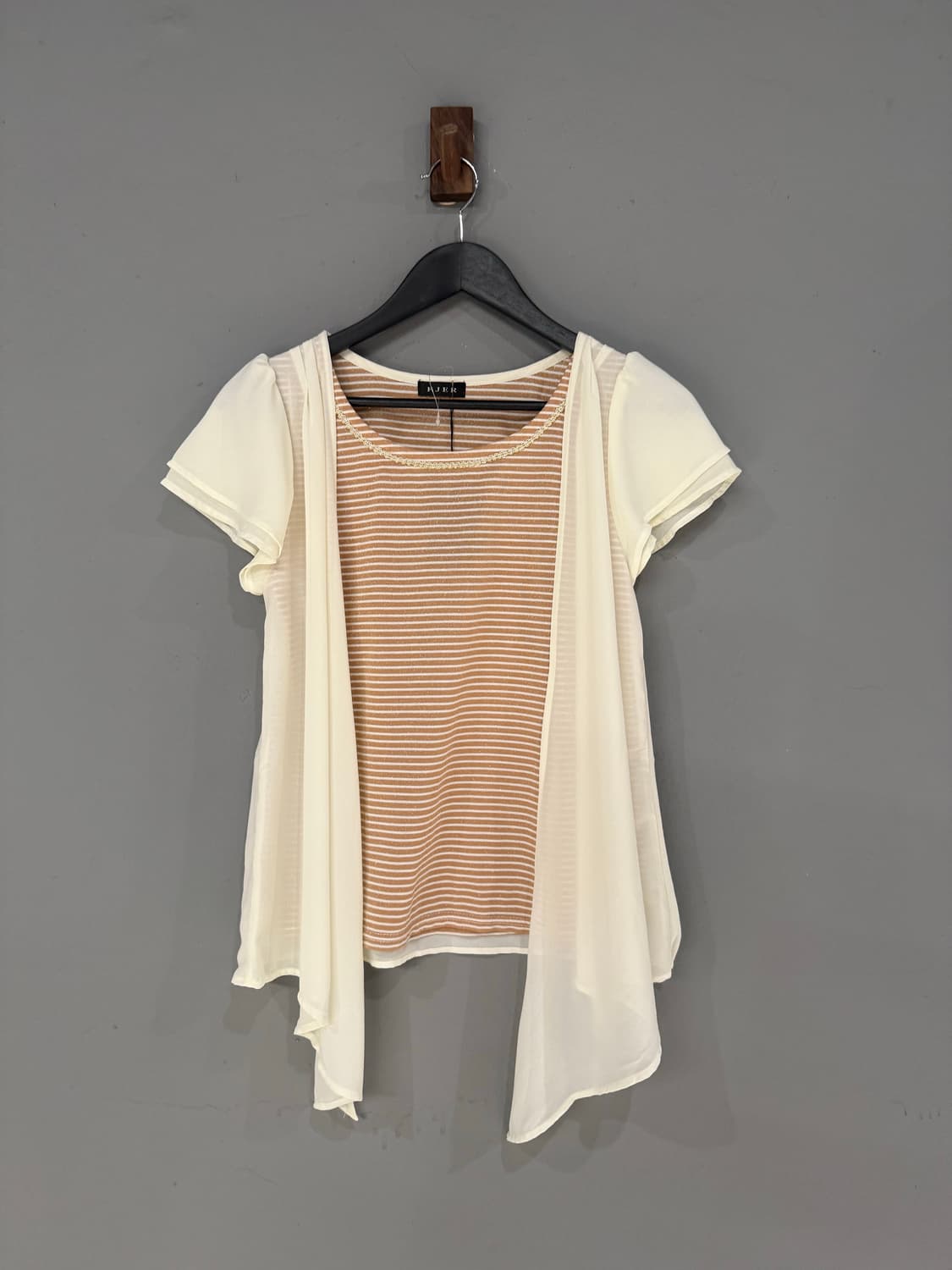 stripe pattern layered cardigan top  상품이미지4