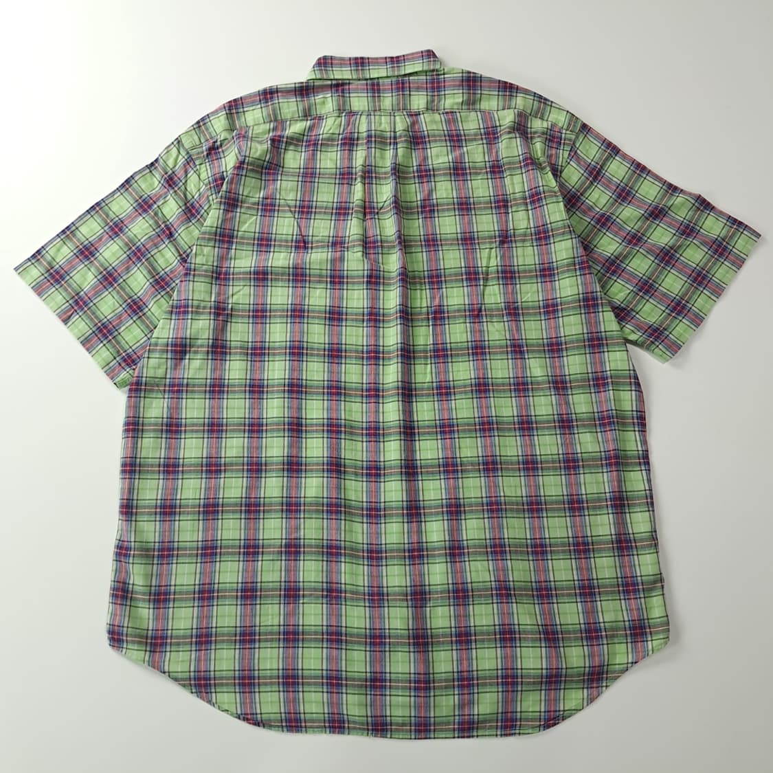 CK886 XL 폴로 90s 애플그린 마드라스체크 반팔 셔츠 남방 상품이미지6