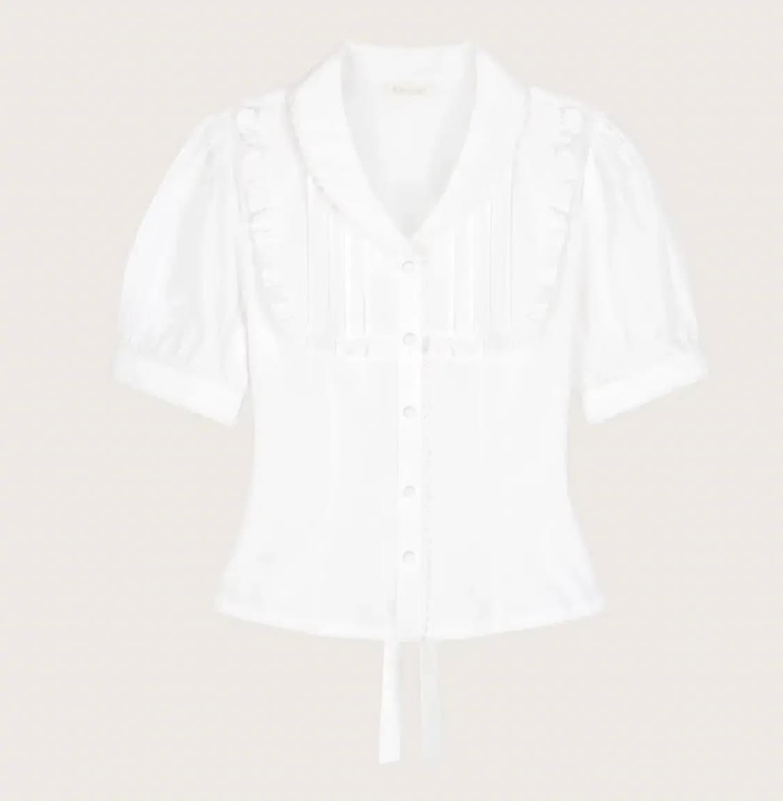 [택달린 새상품] 클리시어 워니 슈가파우더 블라우스 상품이미지1