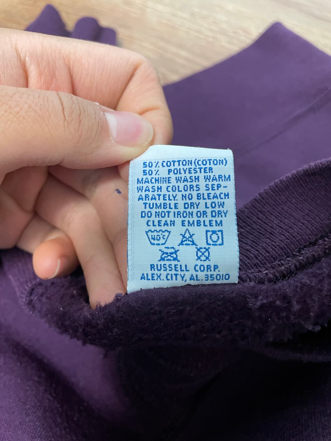 90s 러셀 애슬레틱 스웻셔츠 퍼플 미제🇺🇸 상품이미지5
