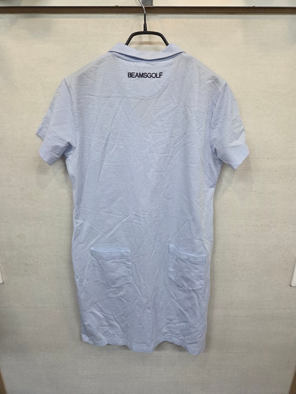 빔즈 여성 골프 시어서커 스트라이프 카라 원피스 L 상품이미지2