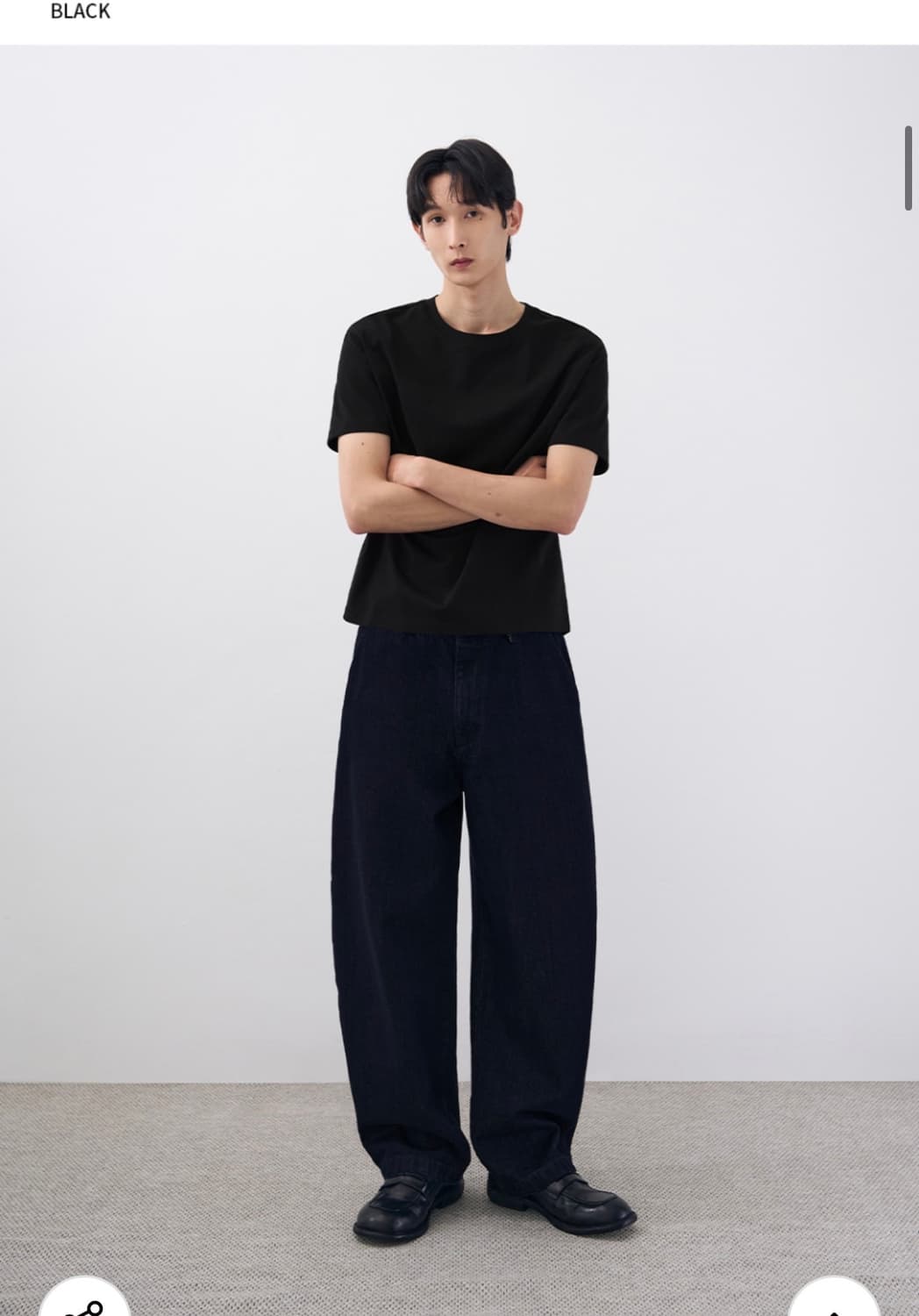 (새상품)(M) 드로우핏 헤일 코튼 크롭 하프 티셔츠 [BLACK] 반팔 상품이미지3