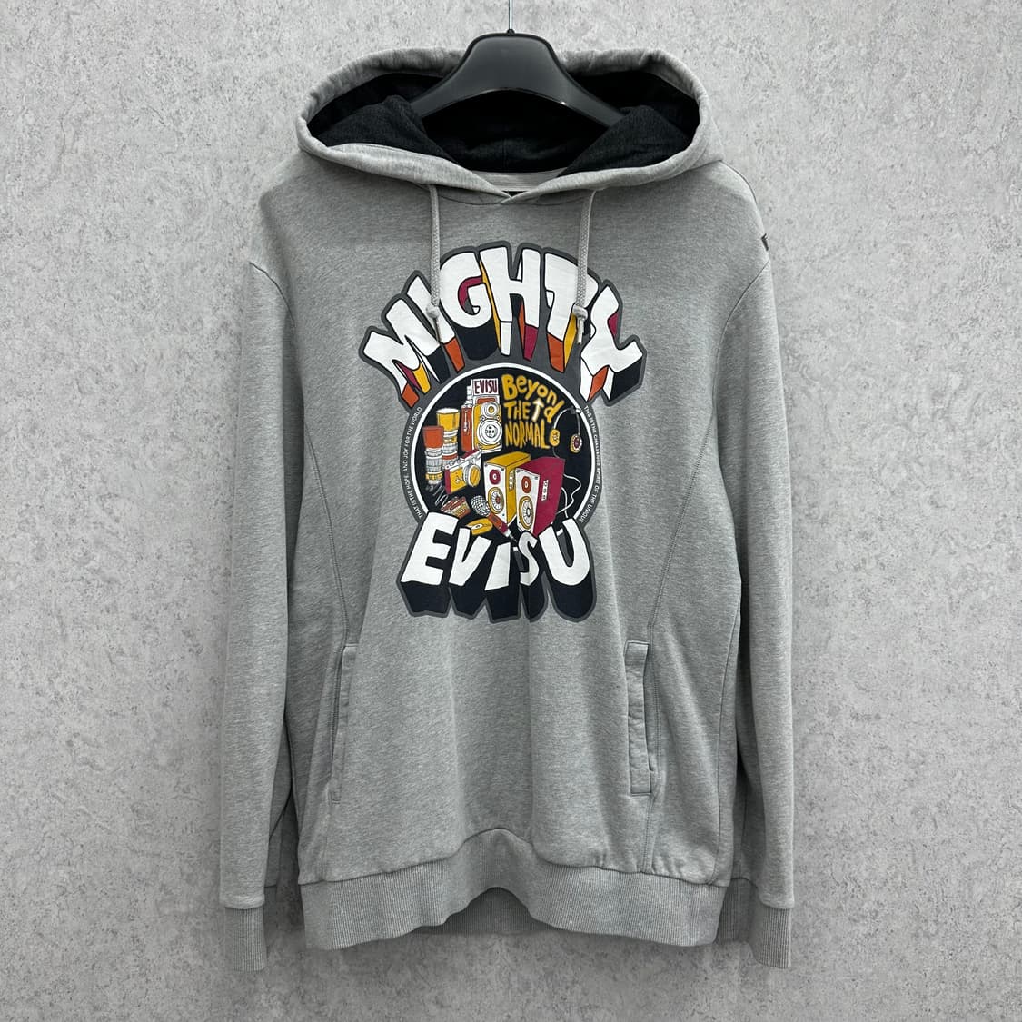 100 에비수 남자 프린팅 루즈핏 후드티 상품이미지1