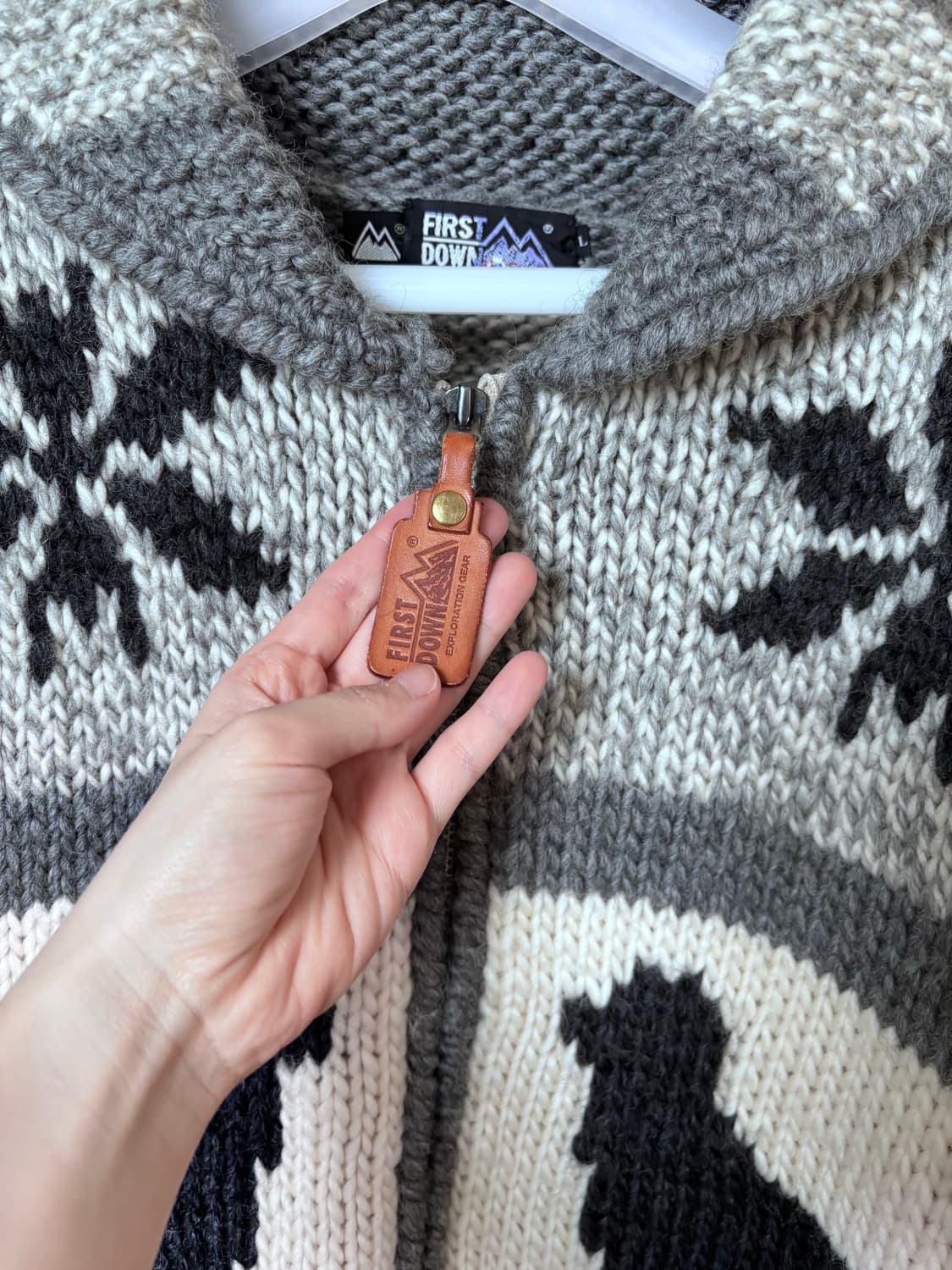 빈티지 대장템 퍼스트다운 리트리버 눈꽃 코위찬 집업 상품이미지3