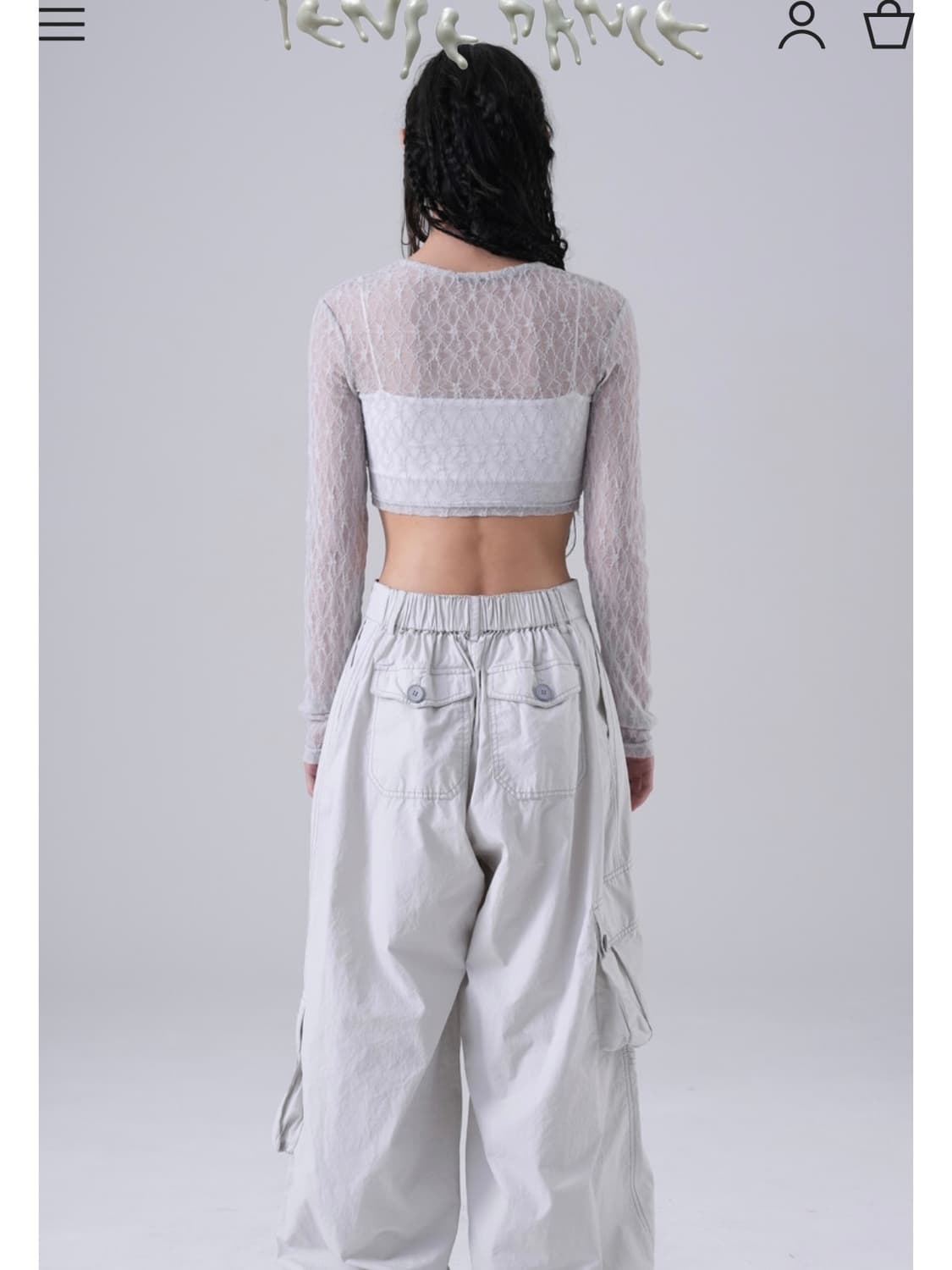 Lace strap top_light grey 상품이미지7