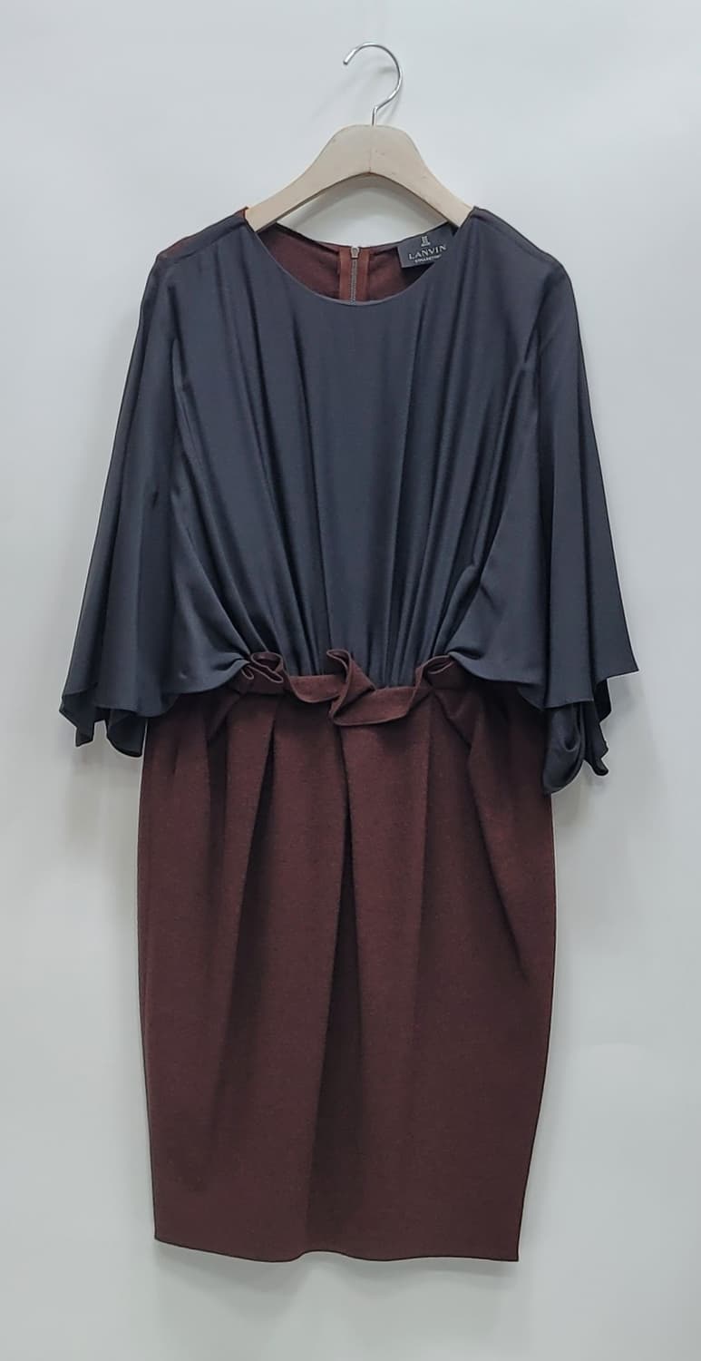 LANVIN 한섬 랑방 실크 배색 울 캐시미어 원피스 / 여 82
 상품이미지1