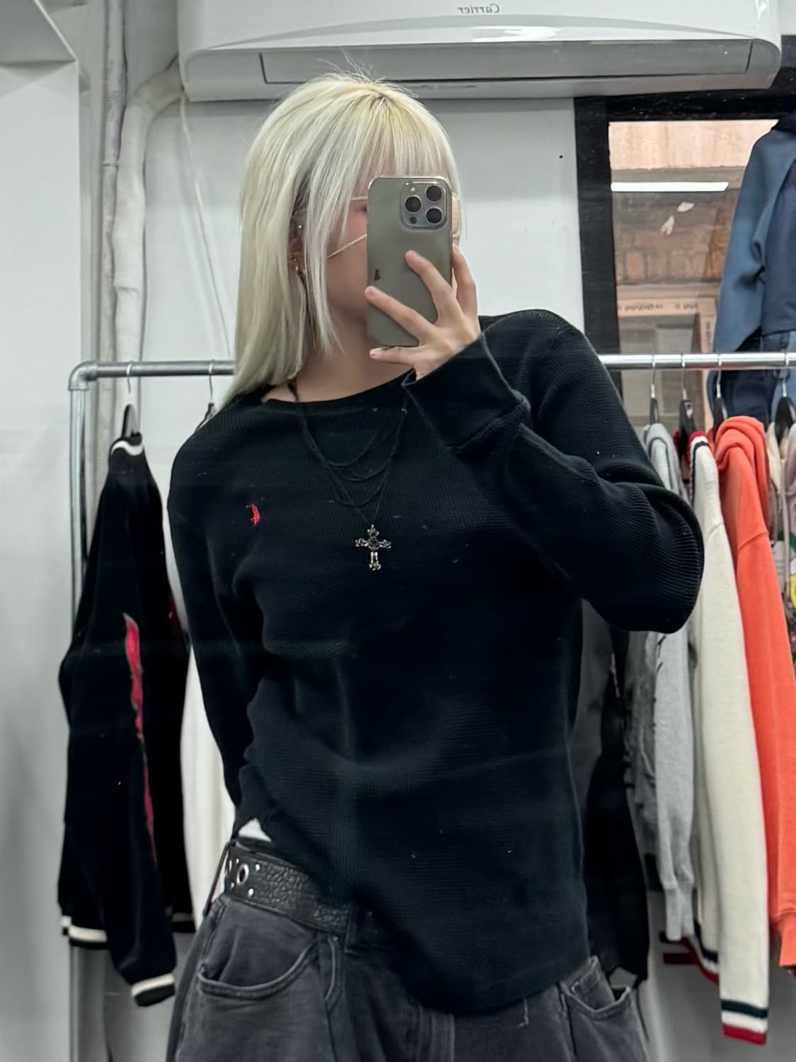 폴로 랄프로렌 블랙 와플 롱슬리브 상품이미지2