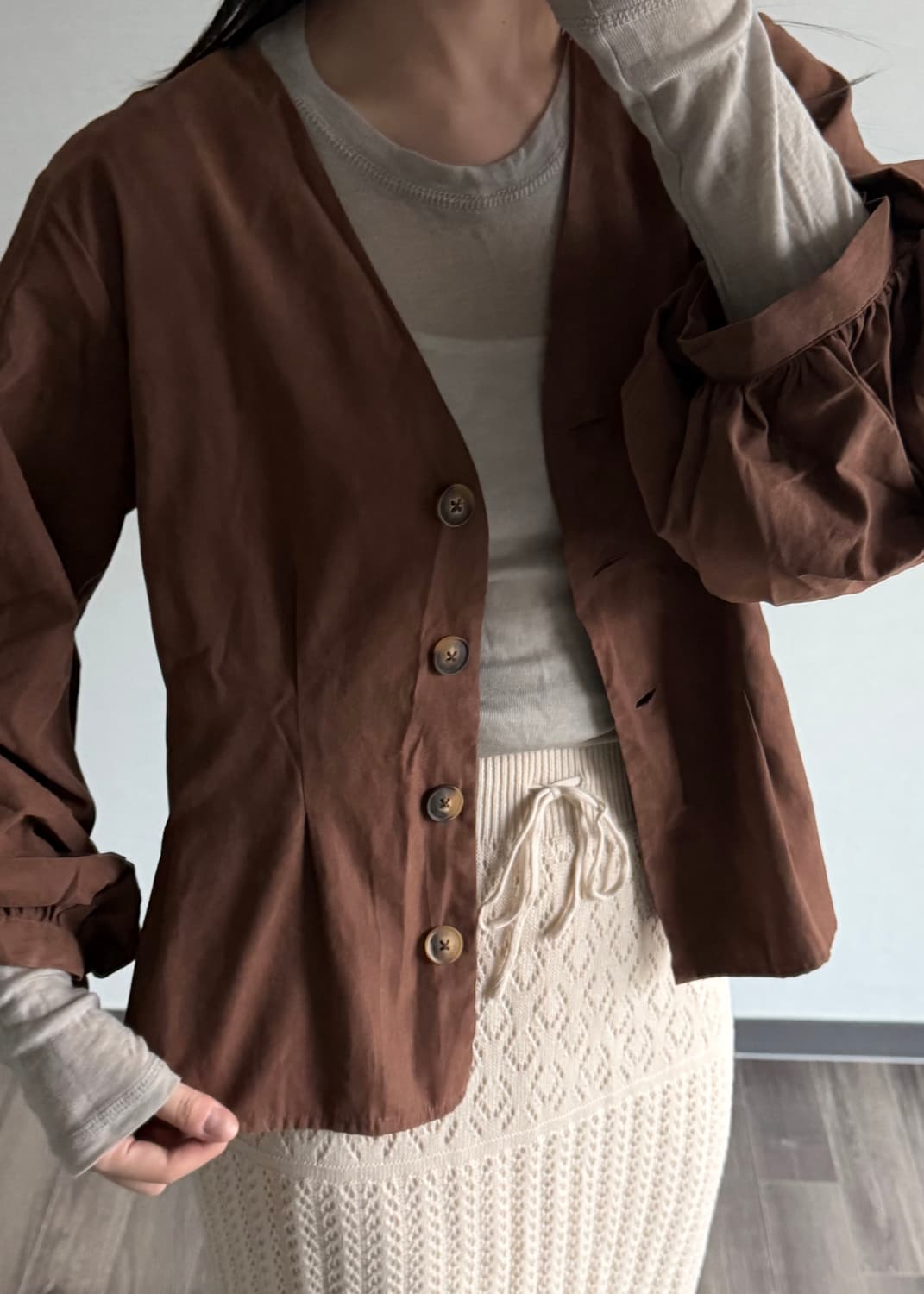 brown blouse 상품이미지2