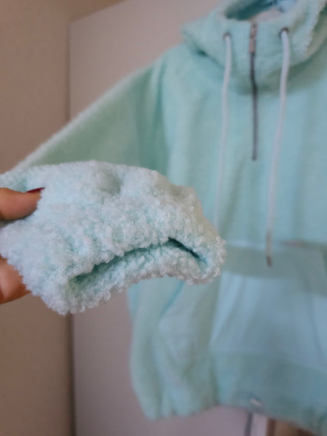 안다르 플리스 후드티 민트 2사이즈 상품이미지6