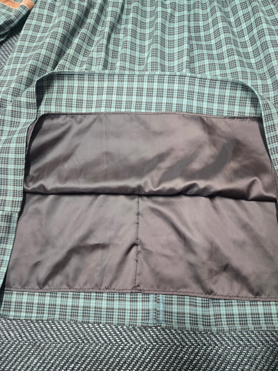 미미 부티크 Mimi Boutique 체크 롱 원피스 벨벳 카라 포인트 상품이미지4