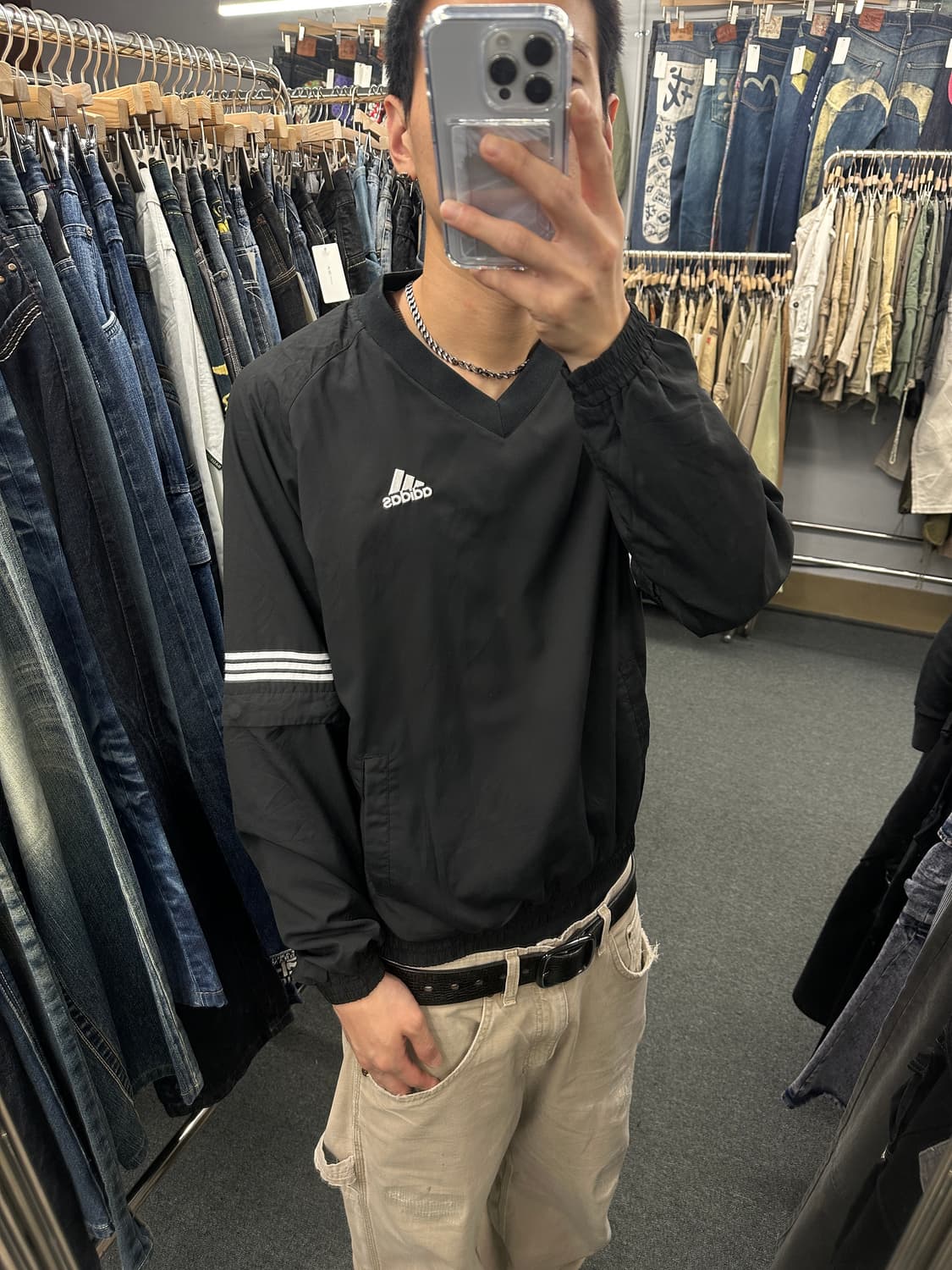 M) 90s 아디다스 올드스쿨 웜업 바람막이 상품이미지1