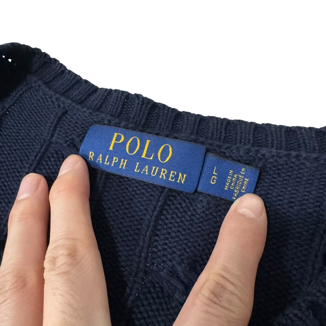 신형 폴로 랄프로렌 네이비 꽈배기 니트 상품이미지3