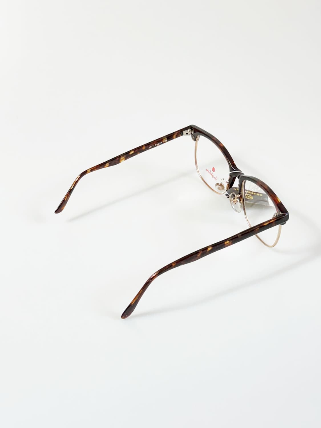 90s SIMPLE LINE 브라운톤 하금테 스퀘어 빈티지 안경 상품이미지4