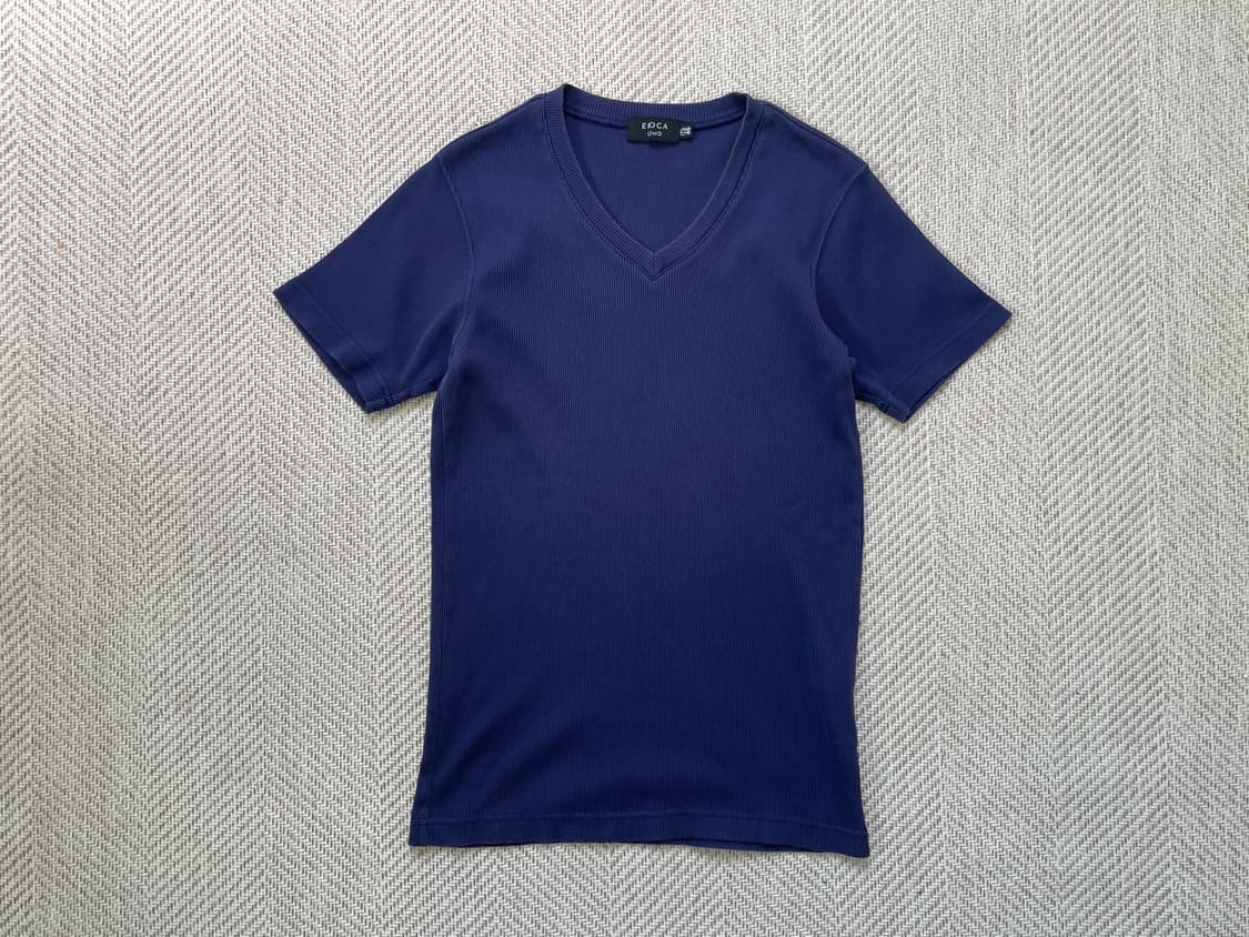 빈티지 epoca uomo 이태리 네이비 코튼 반팔티  상품이미지1