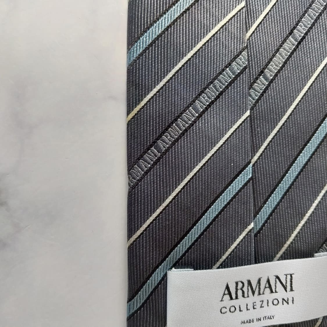 아르마니 꼴레지오니 실크 스트라이프 넥타이 9cm A+~A등급 K1400 상품이미지9