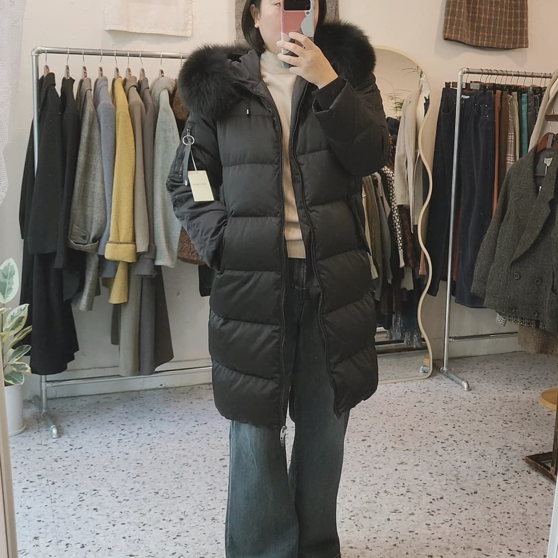 Vov 덕다운 블랙 롱패딩 상품이미지1