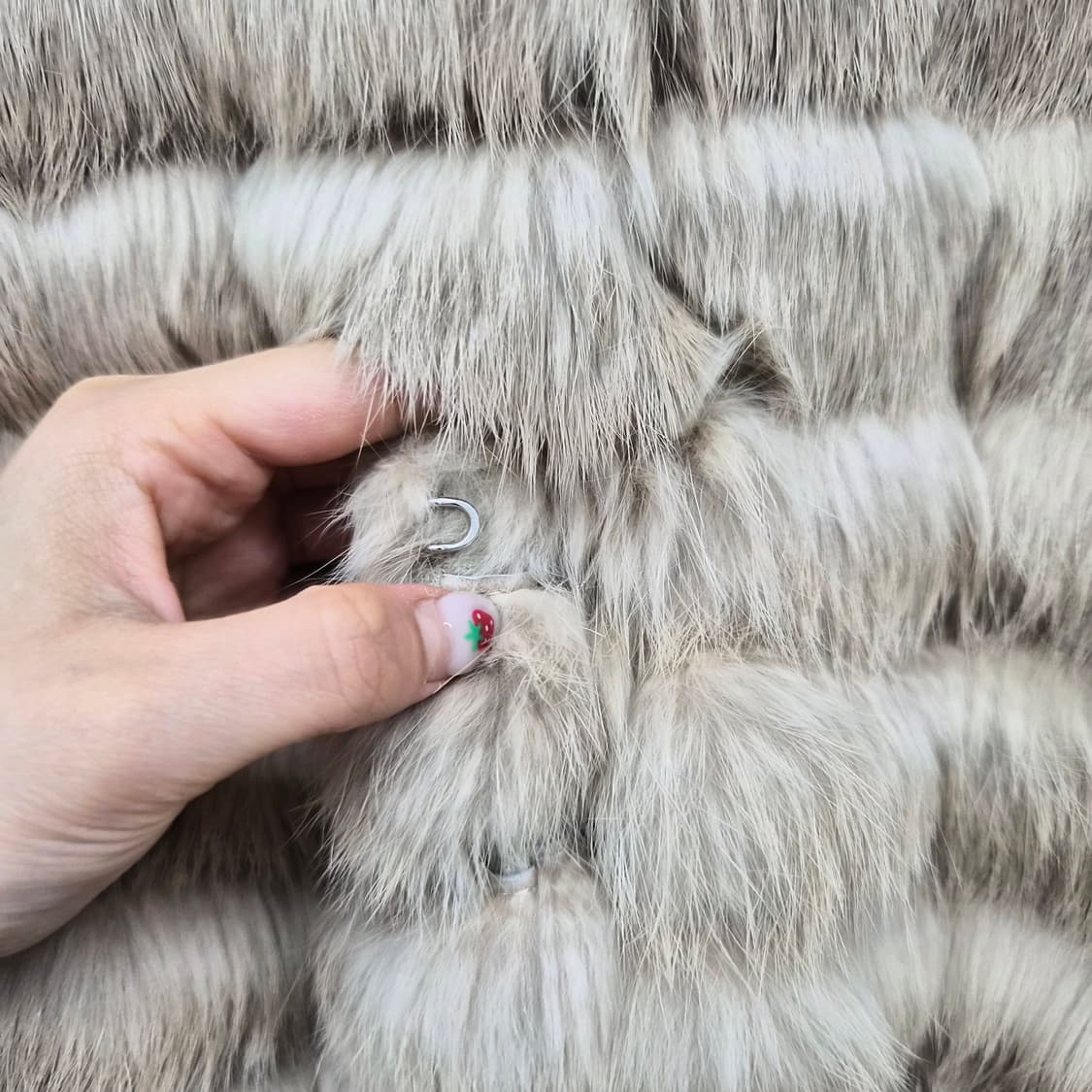 베이지 토끼털 퍼자켓 여성 S 상품이미지3