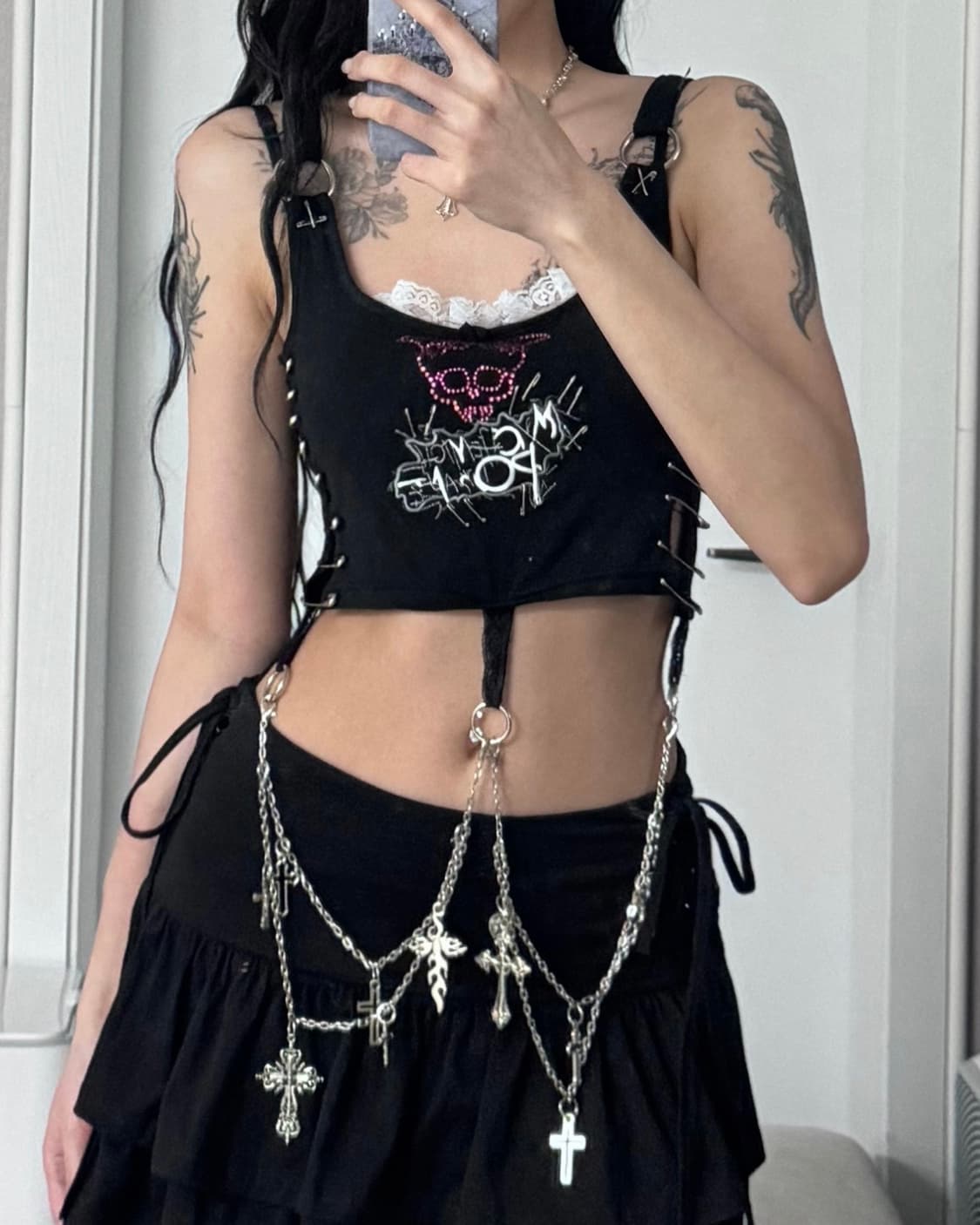 ༒ Punk chain sleeveless 상품이미지1