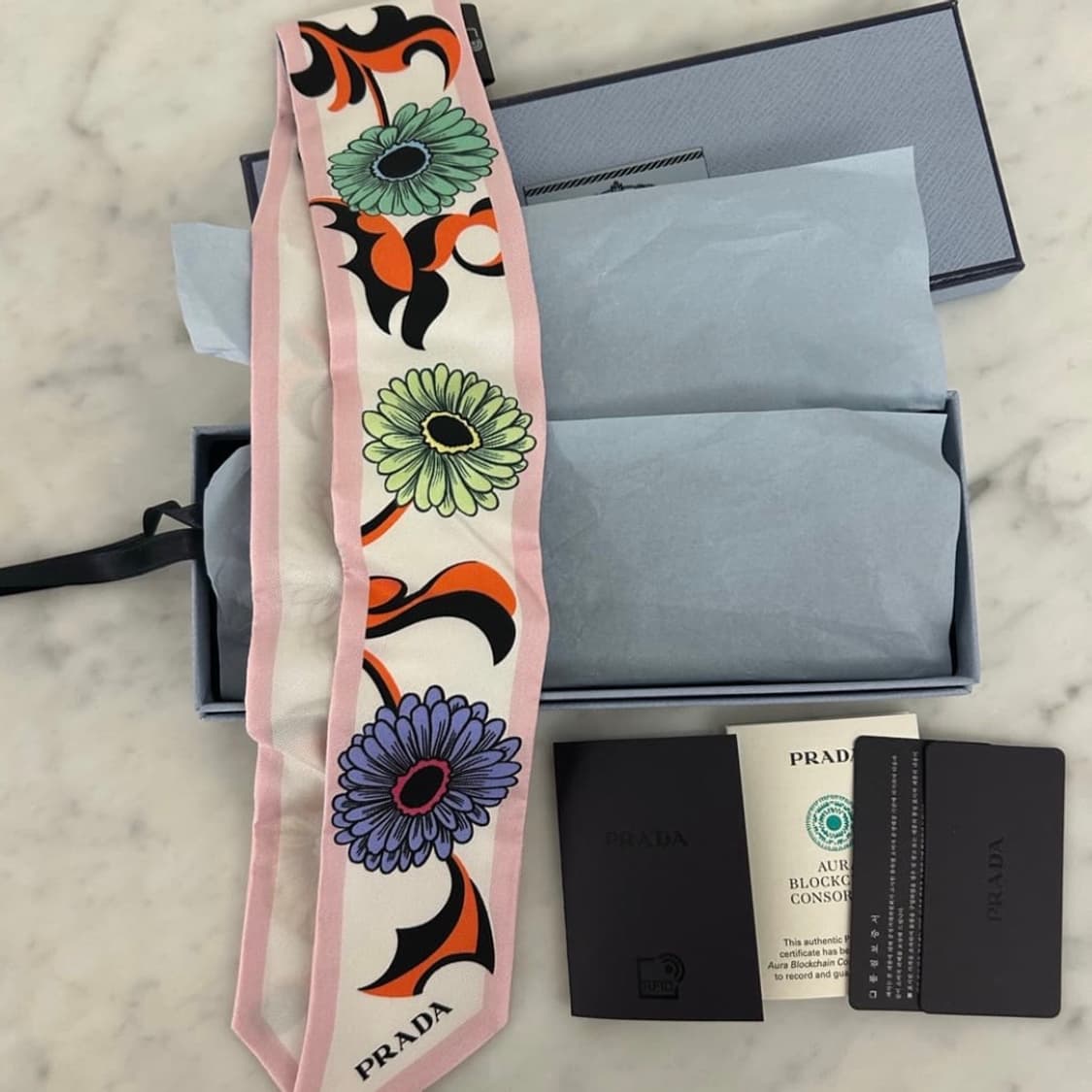Prada Printed silk twill scarf 상품이미지4