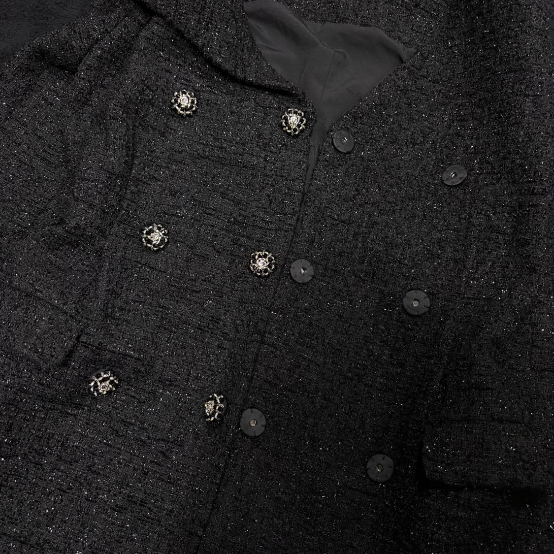 우먼S-M 셀프포트레이트 블랙 오프숄더 트위드자켓 상품이미지4