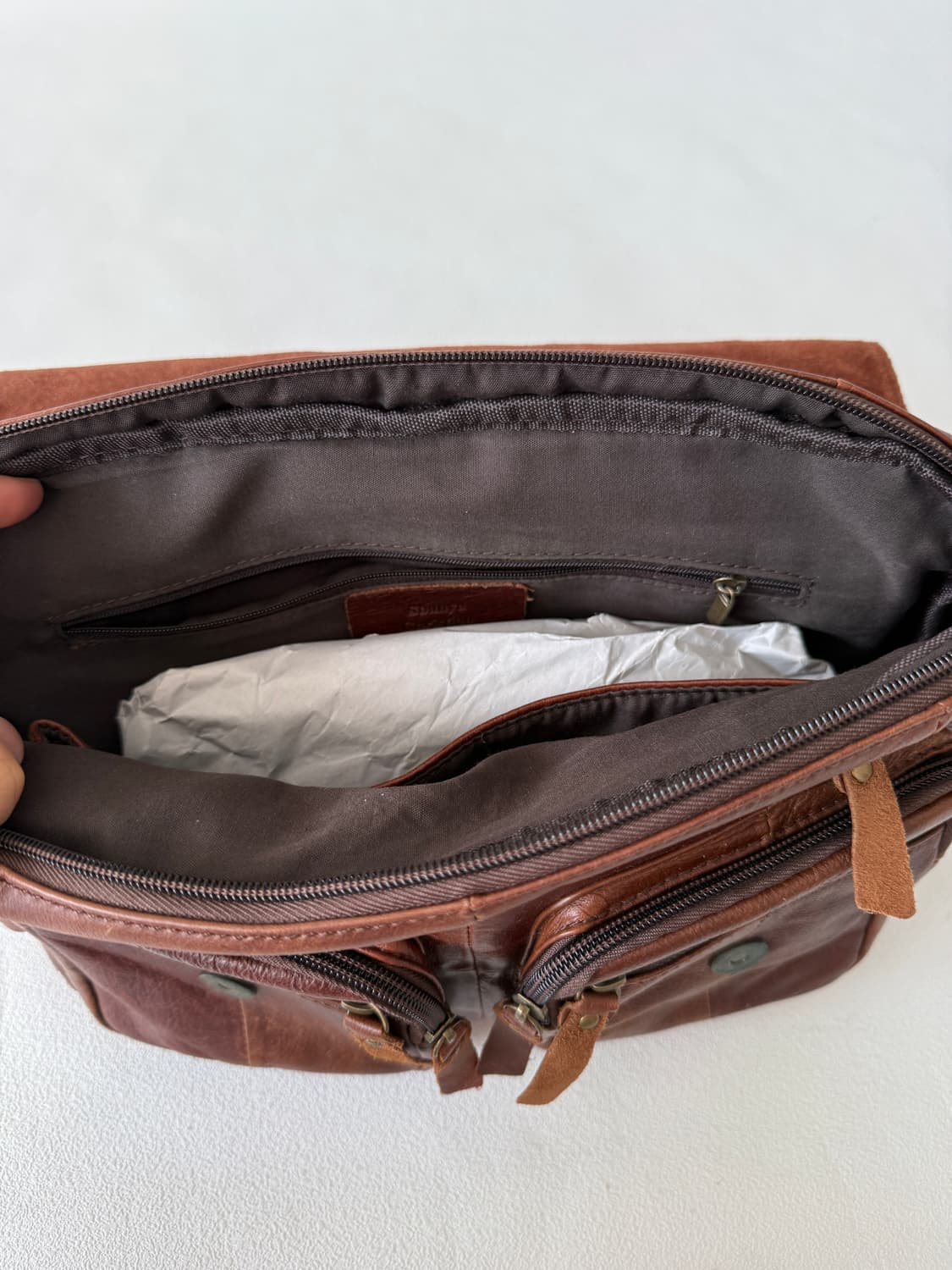 Pre owned 패치워크 레더 숄더 크로스백 상품이미지8