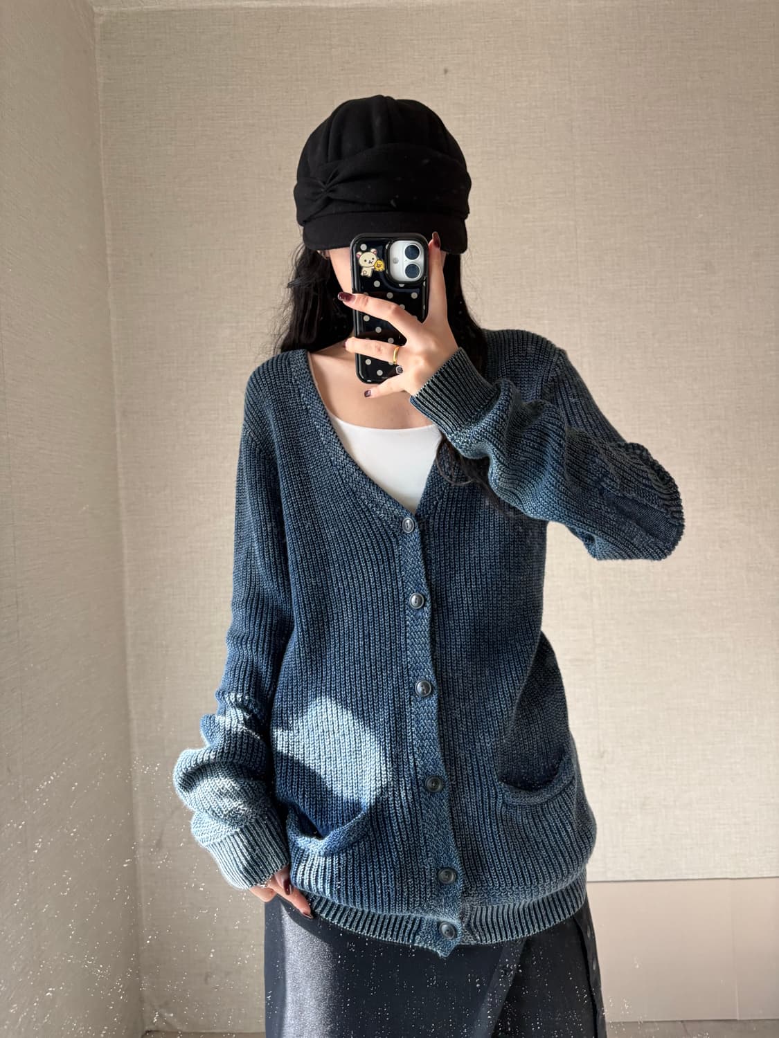 폴로 워시드 네이비 니트 가디건 상품이미지4