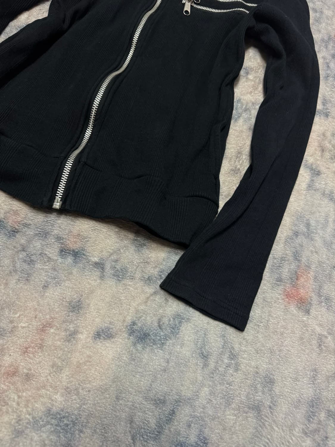 Semantic design ribbed rider hoodie 상품이미지6