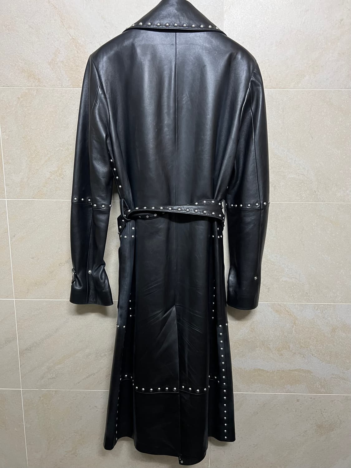 Helmut Lang 헬무트랭 스터드 가죽 트렌치 코트 M 상품이미지2