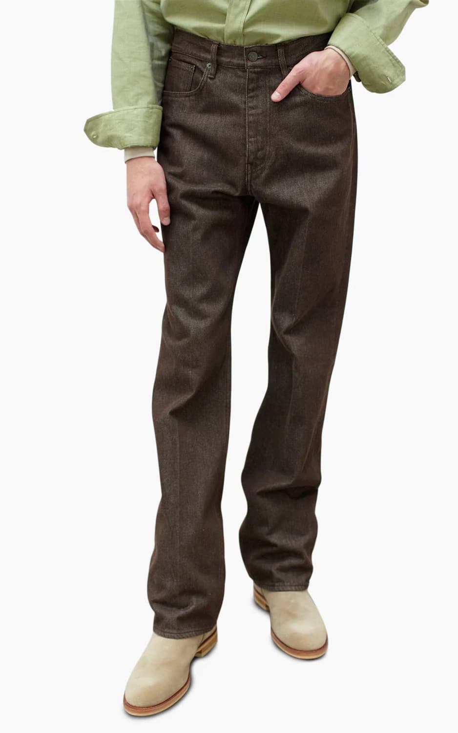 Auralee 하드 트위스트 데님팬츠 브라운 상품이미지1