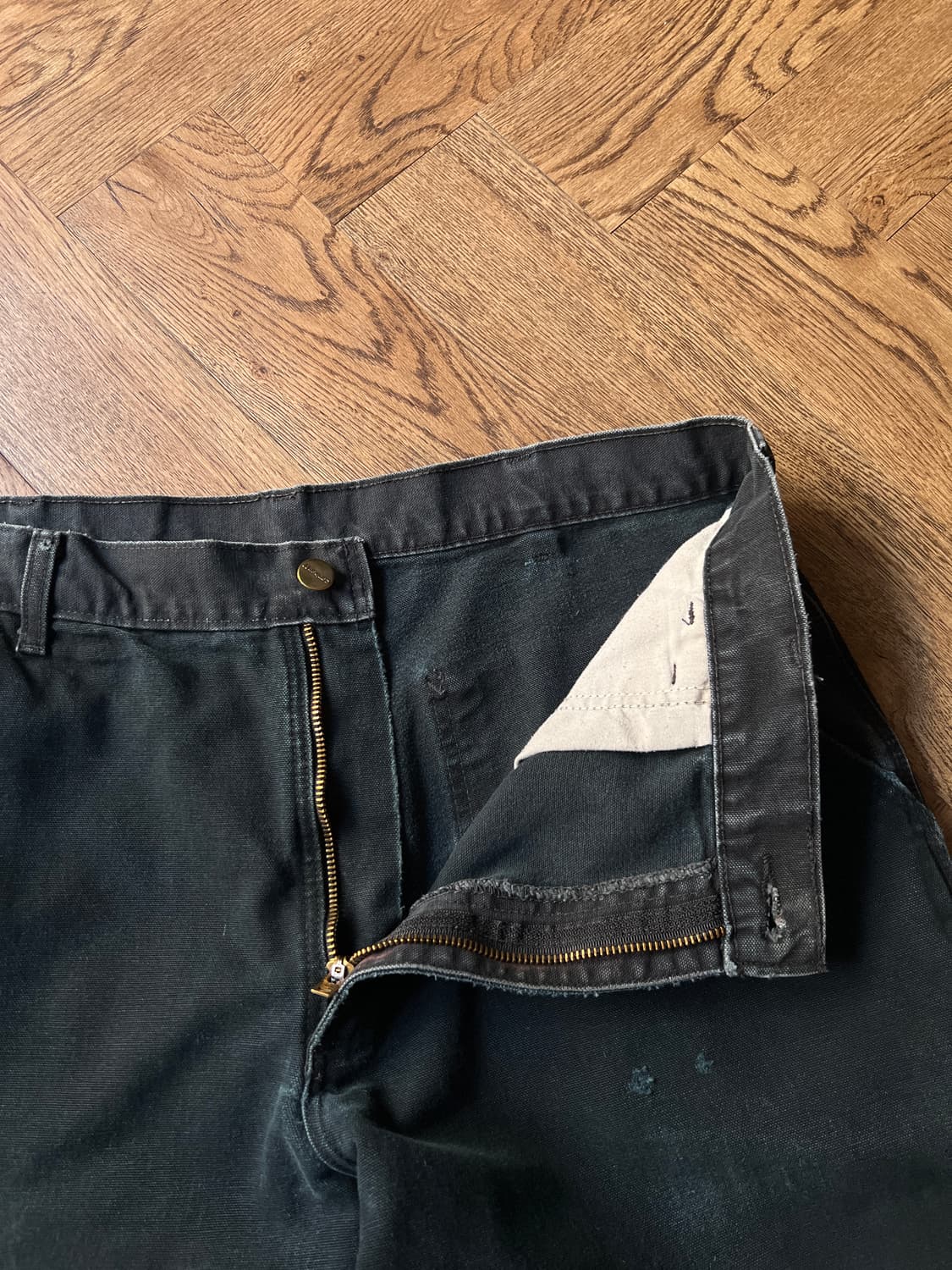 [36]칼하트 USA 블랙 싱글니 캔버스 워크팬츠 상품이미지4