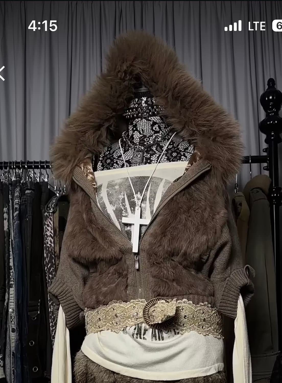 래빗퍼 집업 rabbit fur zip-up 상품이미지1