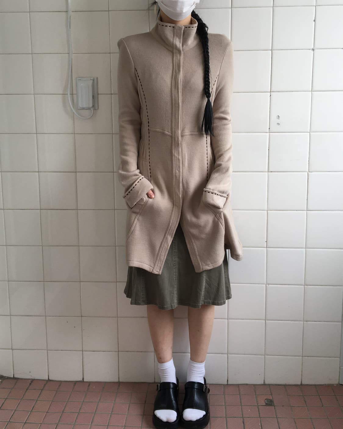 stitch point high neck knit jacket 상품이미지1