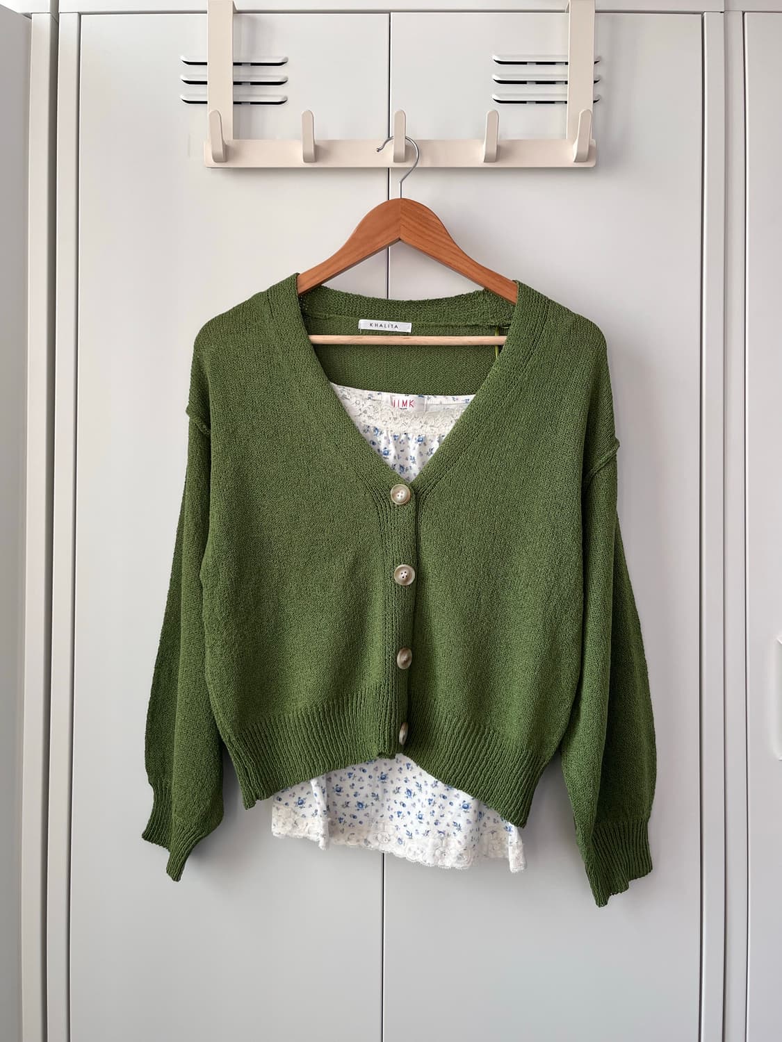 Lhalita 그린 브이넥 루즈 가디건  상품이미지4