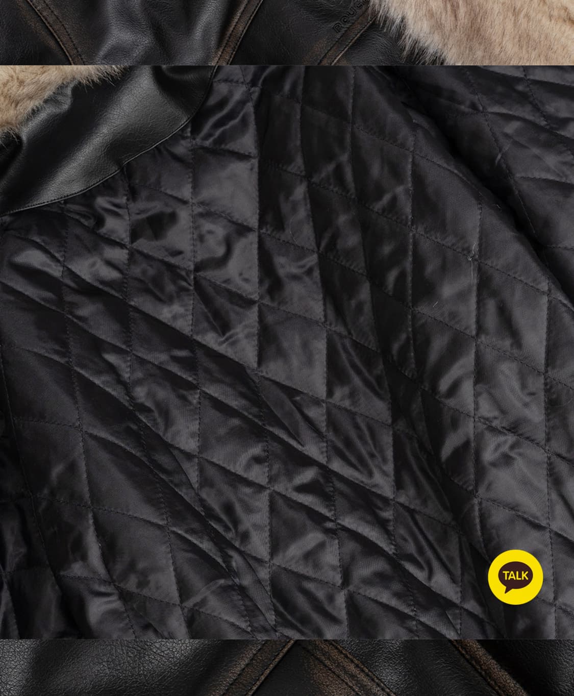 러프넥 레더 무스탕 자켓 S 브라운 상품이미지2