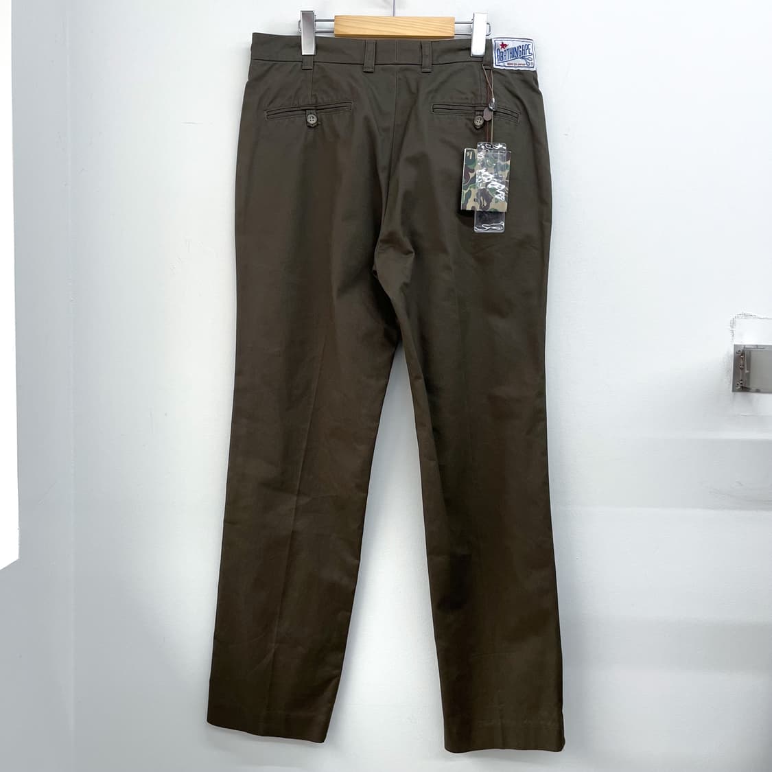 베이프 올리브 카키 코튼 치노 팬츠 상품이미지5