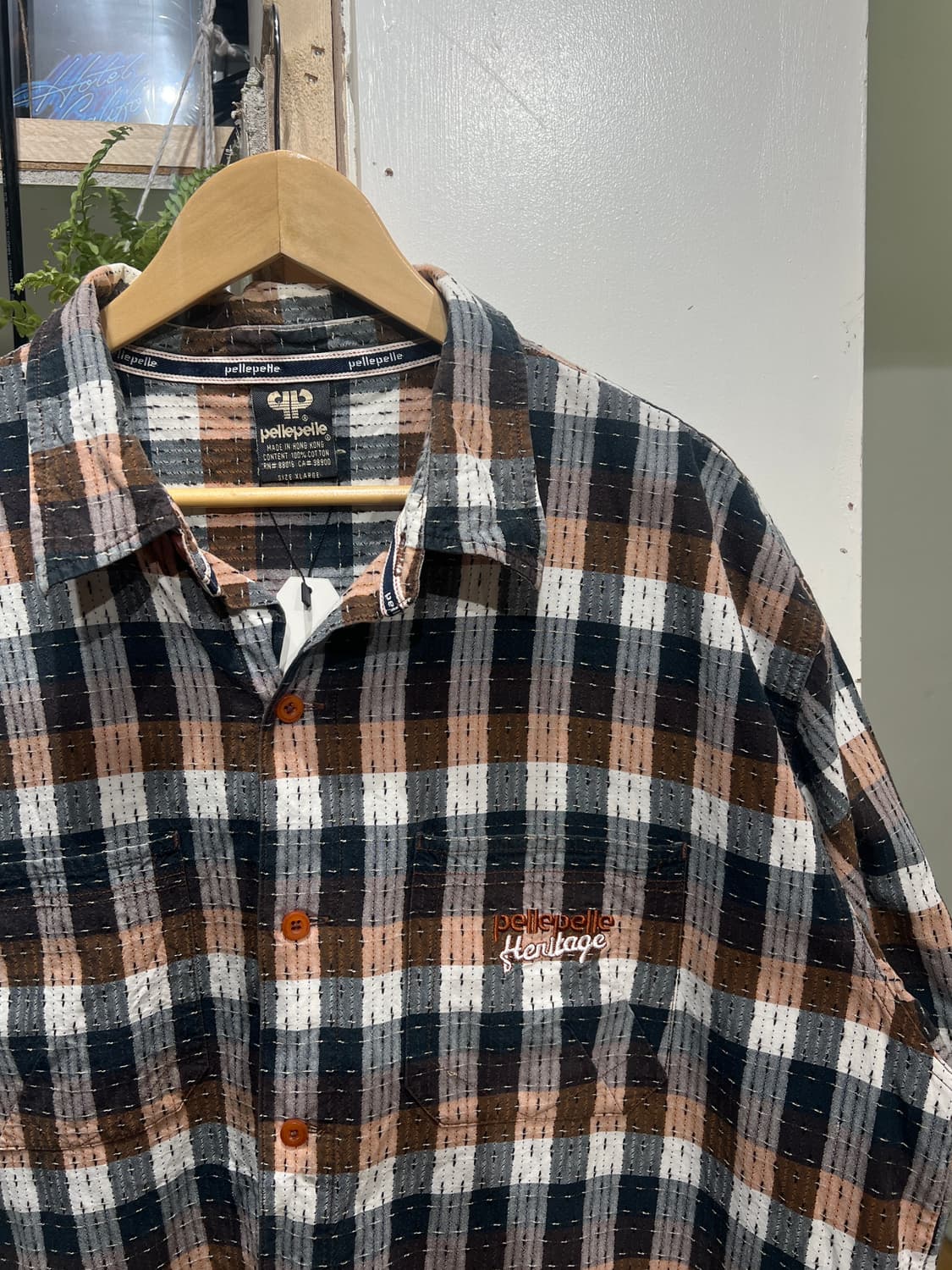 Pelle pelle 펠레펠레 체크 오버핏 반팔 셔츠 상품이미지4