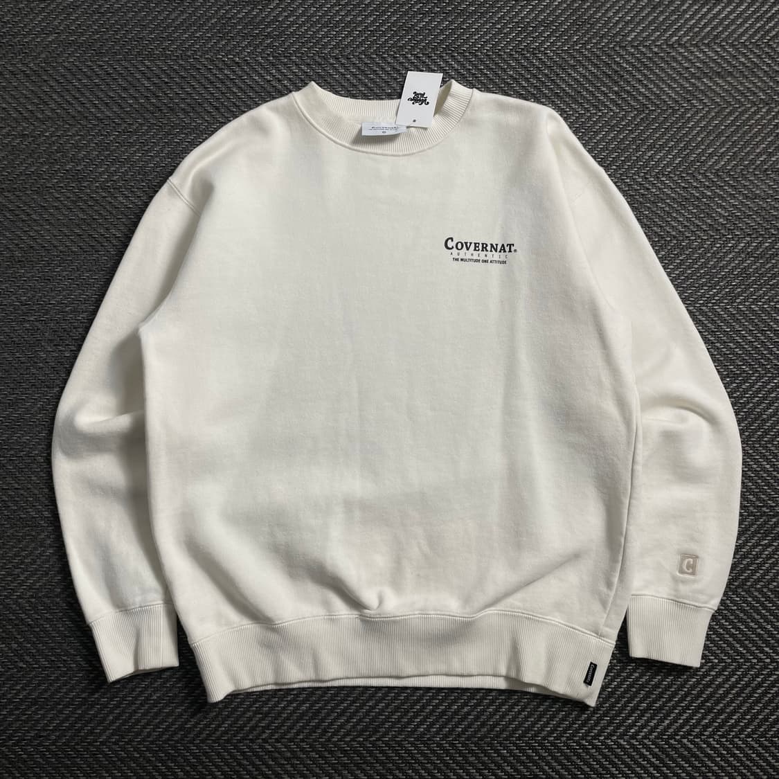 커버낫 헤비코튼 빅로고 크림 맨투맨o 4138 상품이미지2