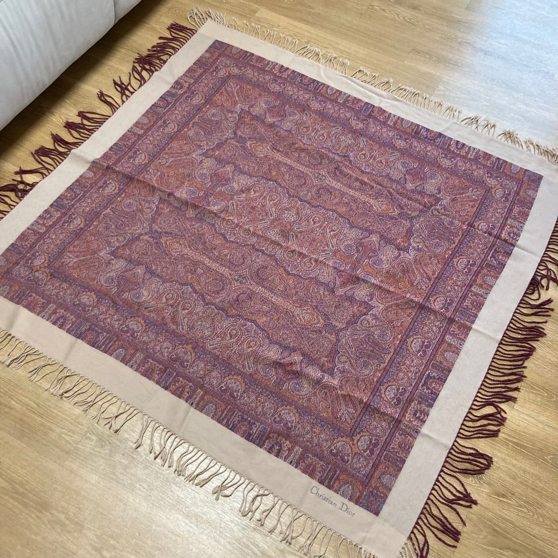 거의새것) 정품 크리스찬 디올 페이즐리 패턴 숄 겸 무릎담요 상품이미지6