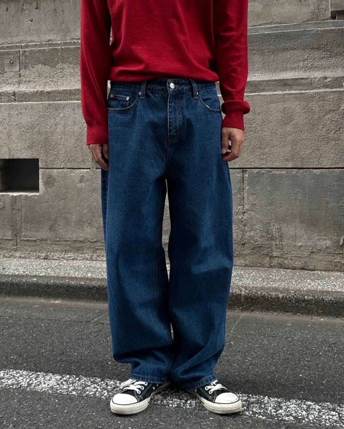 진청 와이드 루즈 코튼 YKK지퍼 데님 팬츠 wide denim pt 상품이미지7