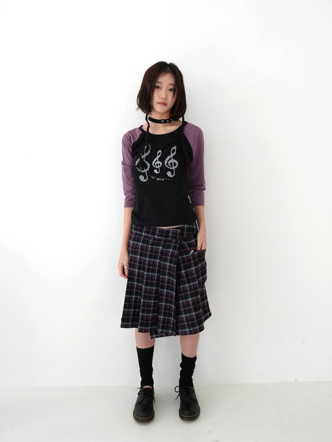 인앤양인하모니 체크 랩 스커트 ♡ 상품이미지1