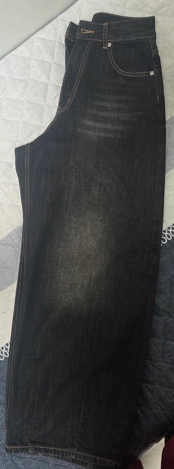 인템포무드 벌룬핏 워시 블랙 데님 상품이미지2